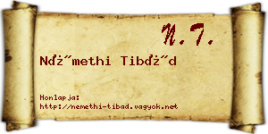 Némethi Tibád névjegykártya